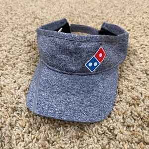 Domino’s Pizza Visor Hat Cap Heather Gray Reflective Strapback Employee Uniform